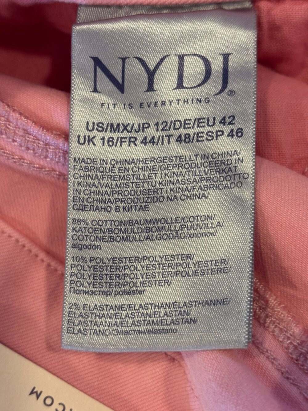 NYDJ | Pink Chloe Capri Jeans, Hollywood WB & Slits | Size 12 | NWT - Picture 9 of 10